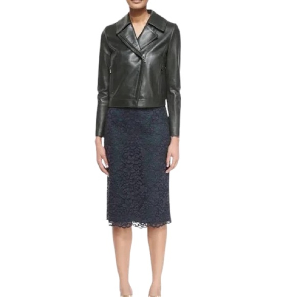 ANTHROPOLOGIE•trulli black lace midi skirt 2 EUC